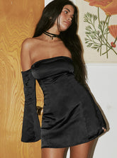 Amalea Long Sleeve Mini Dress Black