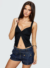 Catch Me Now Denim Shorts Dark Blue Wash