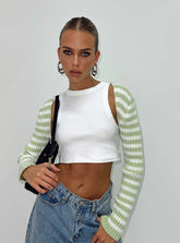 Aytan Bolero Sweater Green/White