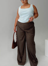 Cedars Low Rise Pant Brown Stripe Curve