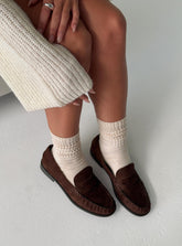 Therapy Albert Faux Suede Loafers Brown