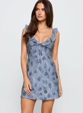 Age Of Innocence Mini Dress Blue Multi
