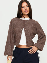 Dawsen Button Down Cardigan Brown