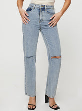 Holland High Rise Straight Leg Jeans Denim