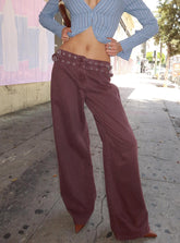 Baccarat Mid Rise Wide Leg Belted Pant Chocolate