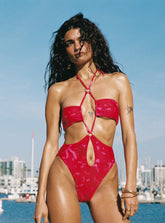 Burning Daylight One Piece Red Floral