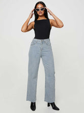 Kalinda High Rise Straight Leg Jeans Blue