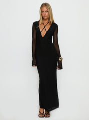 Ariadna Cut Out Long Sleeve Maxi Dress Black