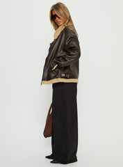 Benetta Collared Jacket Brown
